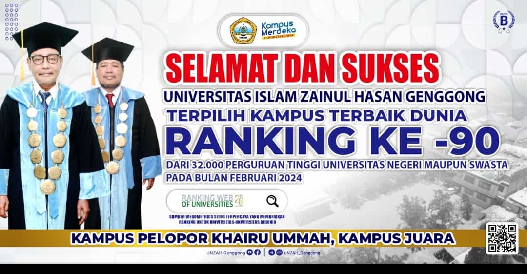 Selamat Dan Sukses Kampus UNZAH Genggong Menduduki Peringkat Ke-90 Perguruan Tinggi Islam Terbaik Februari 2024 Versi Webometrics